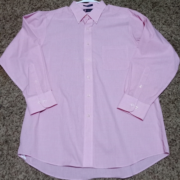 Chaps Classics Men's Button Down Pink Check Shirt - Picture 1 of 4